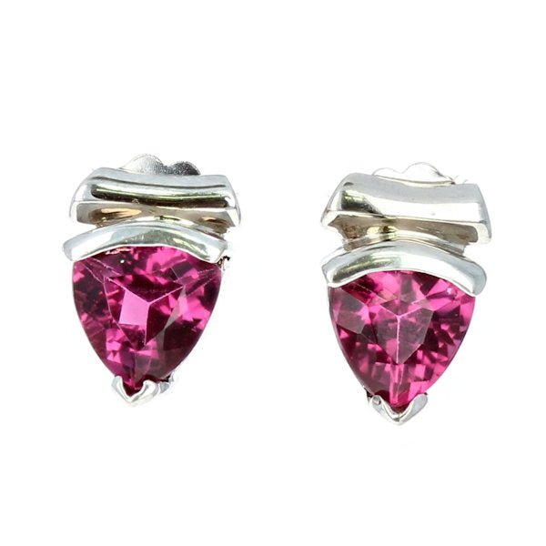 Trillion Pink Tourmaline Earrings
