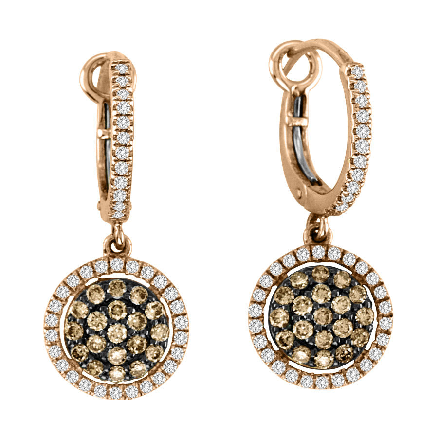 White And Champagne Diamond Earrings
