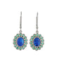 Blue Australian Opals Emerald Earrings