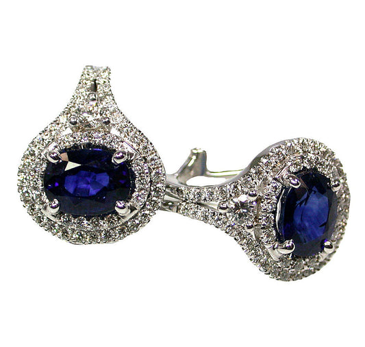 Gold Diamond Sapphire Earrings