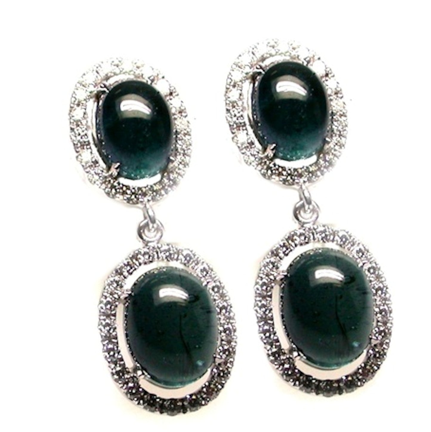 Green Tourmaline Diamond Earrings