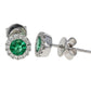 Emerald and Diamond Stud Earrings