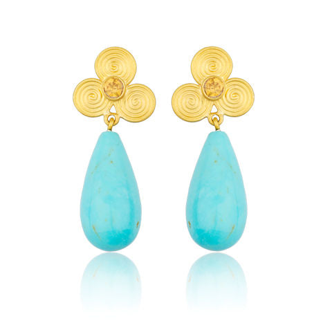 Hittite Turquoise Drop Earrings