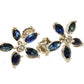Star Shaped Blue Sapphire Earrings