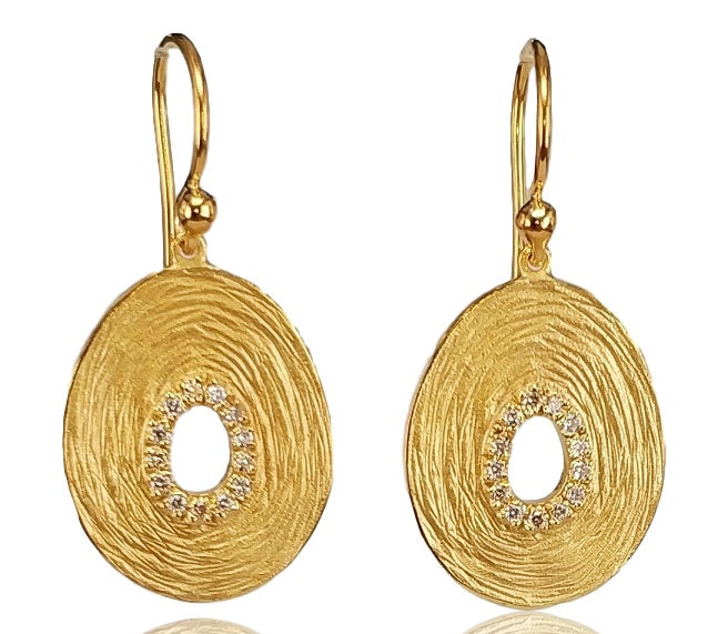 Open Oval Gold Dangling Earrings