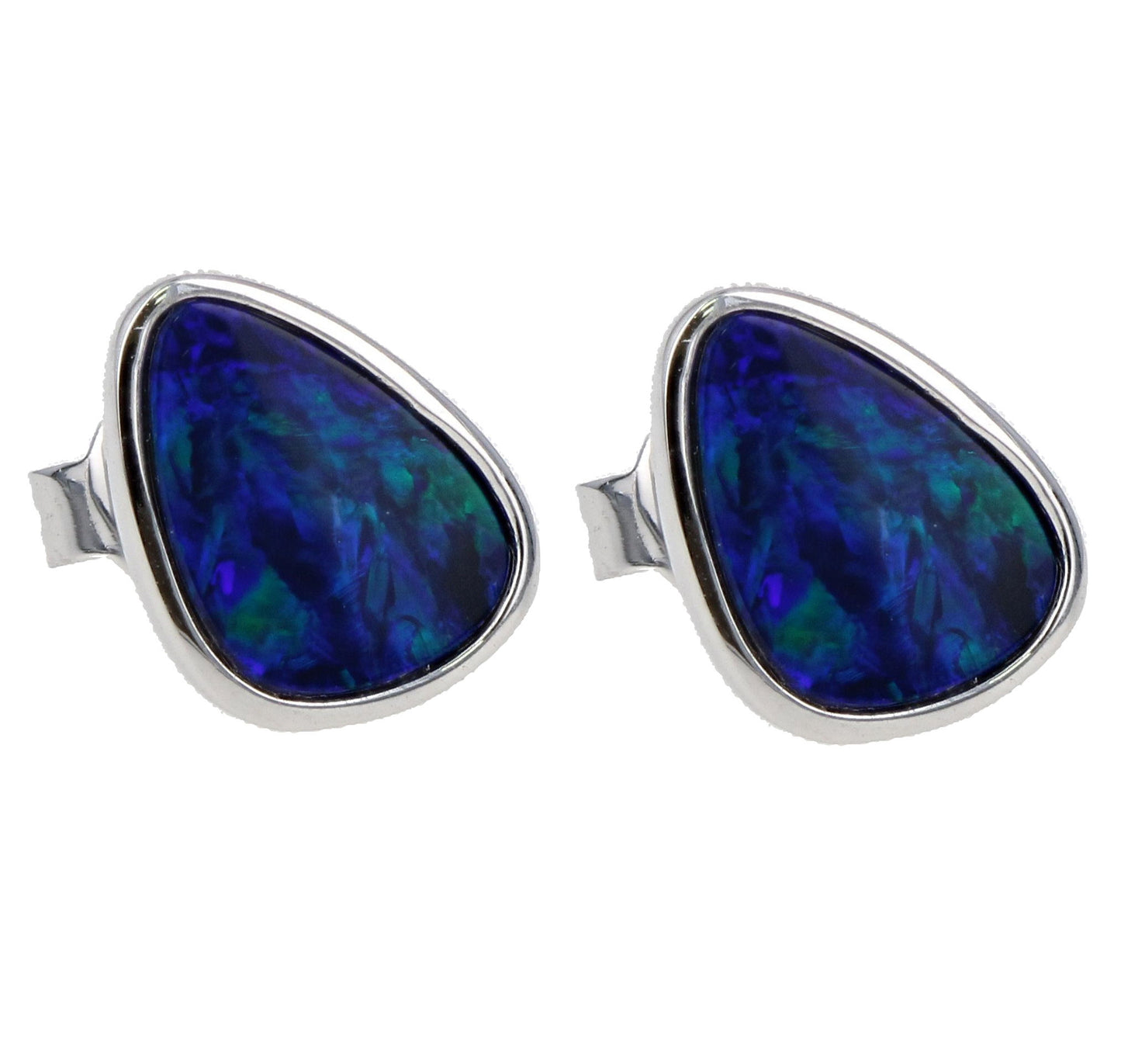 Fancy Shape Black Opal Earrings