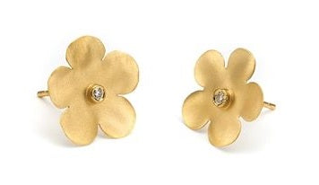 Flower Stud Gold Earrings