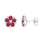 Flower Ruby Diamond Earrings