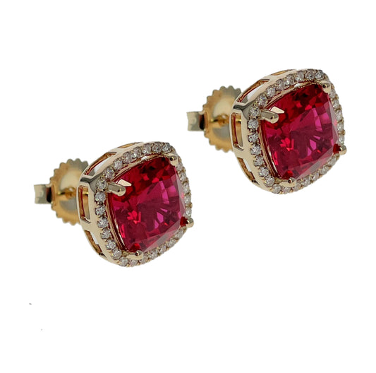 Lab Grown Ruby Stud Earrings