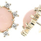 Pink Opal and Diamond Stud Earrings