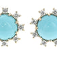 Turquoise and Diamond Stud Earrings