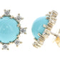 Turquoise and Diamond Stud Earrings