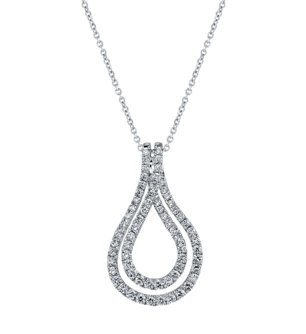 Double Pear Row Diamond Necklace