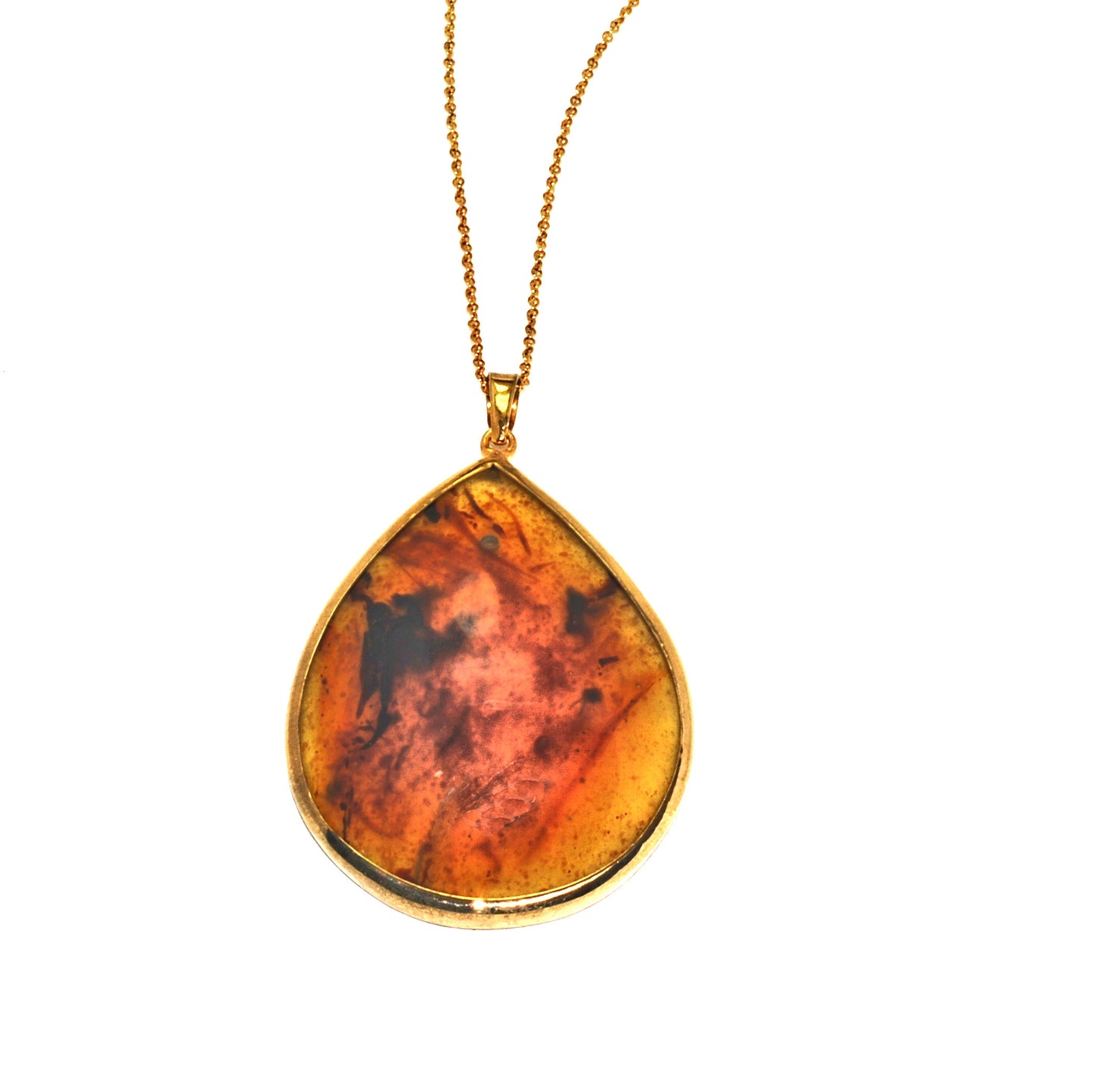 Pear Shaped Amber Necklace
