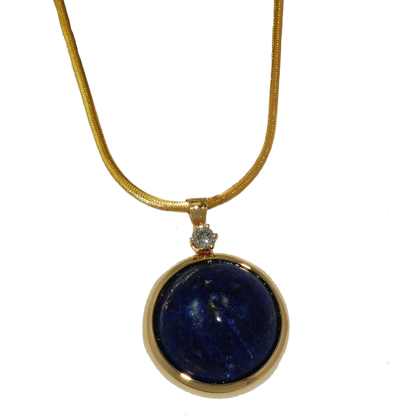 Lapis Lazuli and Diamond Pendant