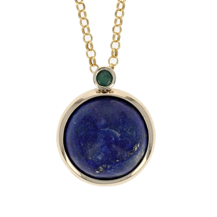 Lapis Lazuli and Emerald Pendant