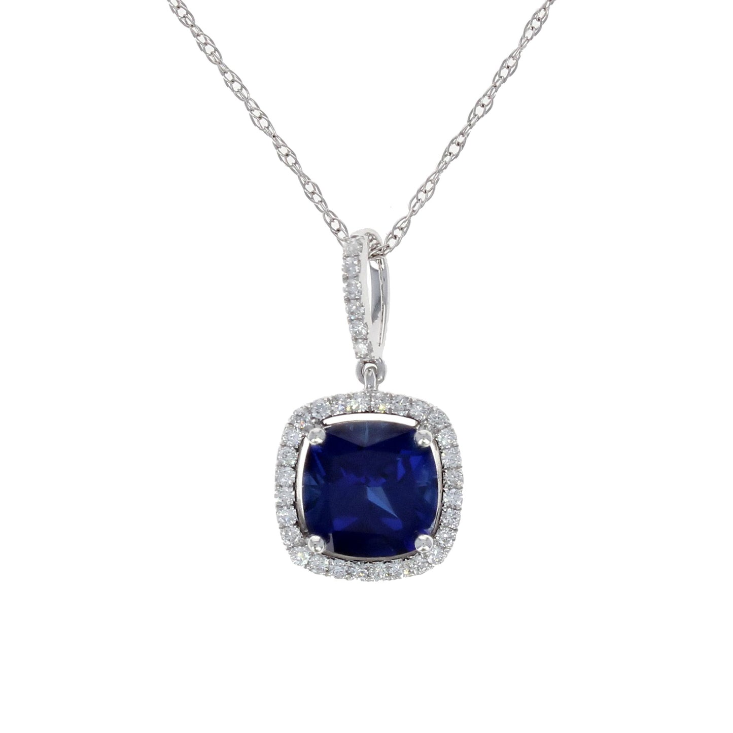 Lab Grown Sapphire and Diamond Pendant