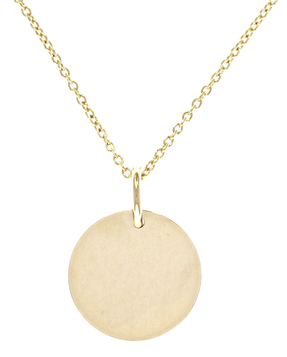 Engravable Disk Round Necklace