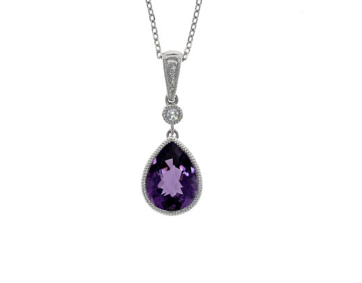 Pear Amethyst  Pendant