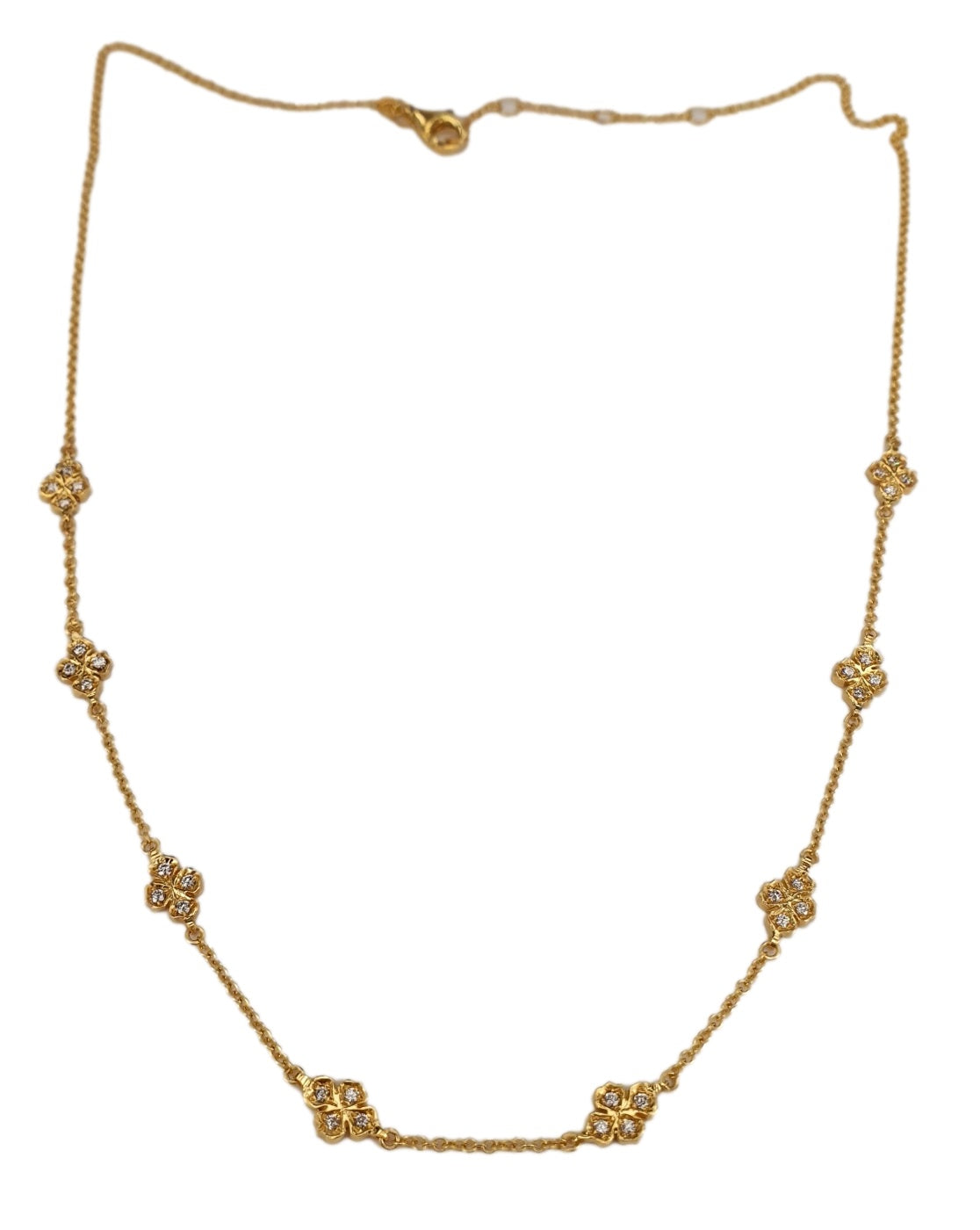 Desert Clover Gold Diamond Pendant