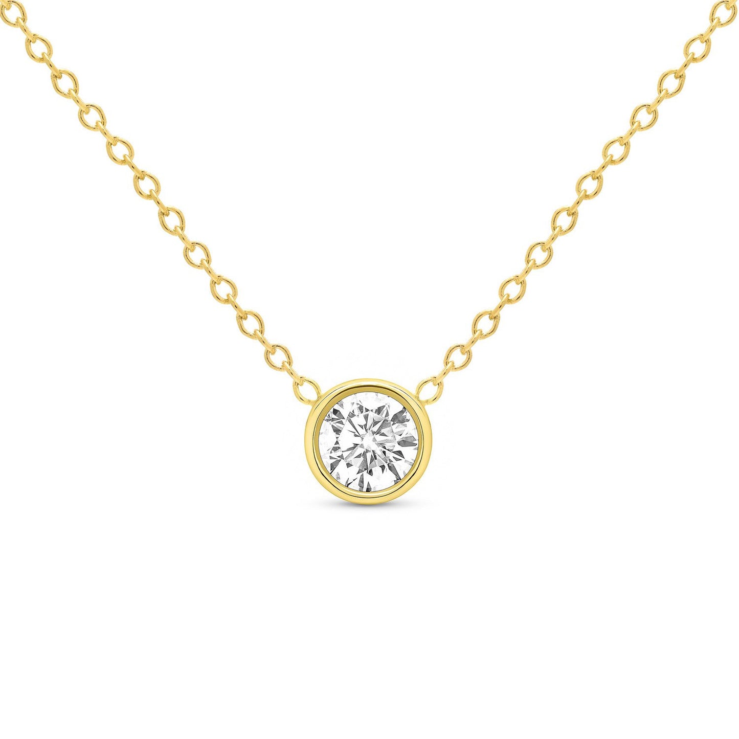 Bezel Single Diamond Necklace