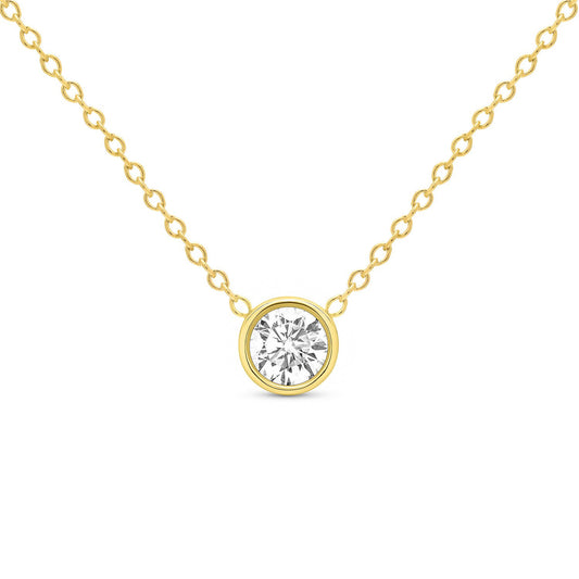 Bezel Single Diamond Necklace