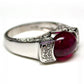 Red Tourmaline and Diamond Ring