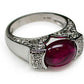 Red Tourmaline and Diamond Ring