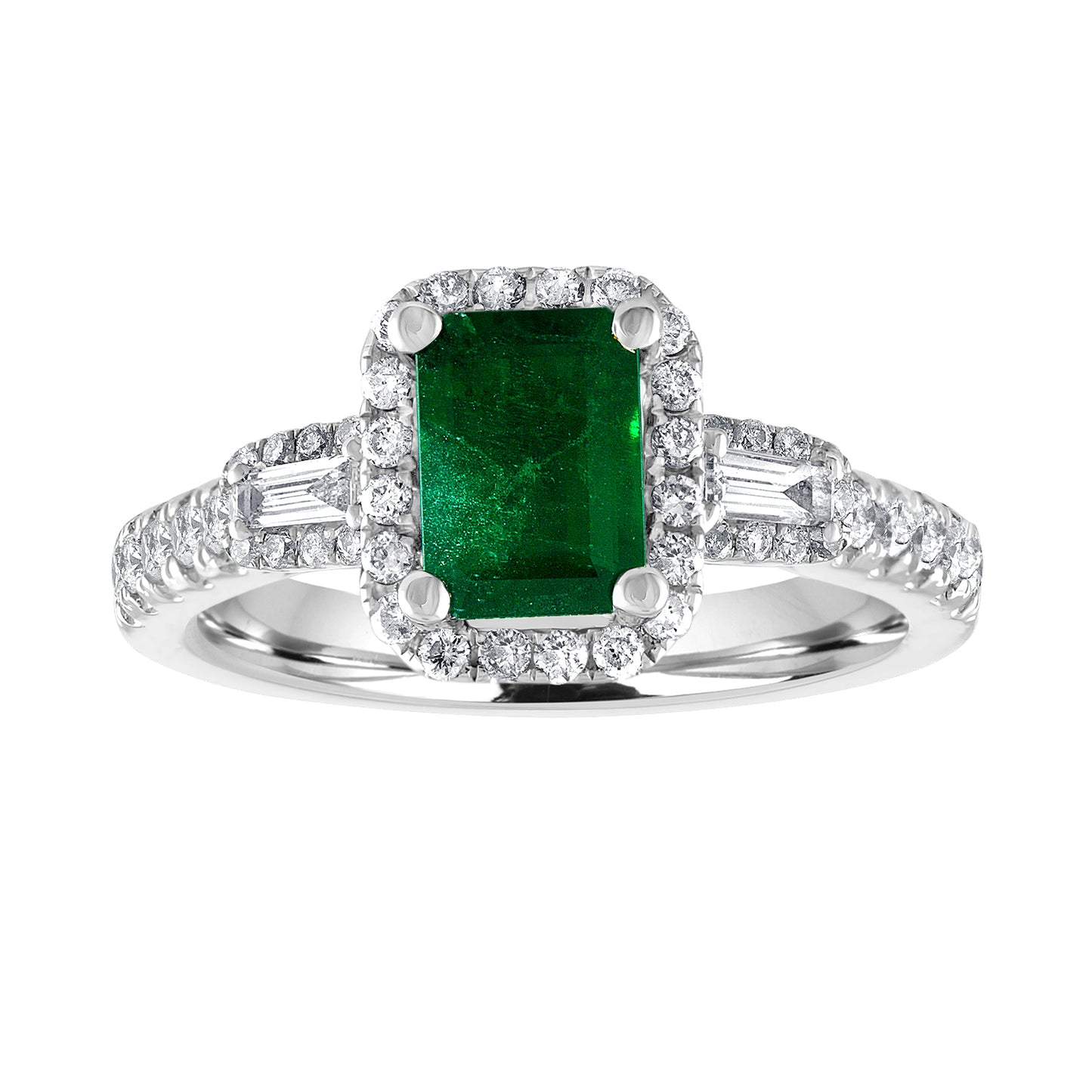 Halo Emerald Diamond  Ring