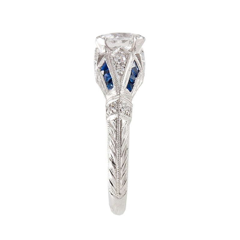 Vintage Style Sapphire Diamond Ring