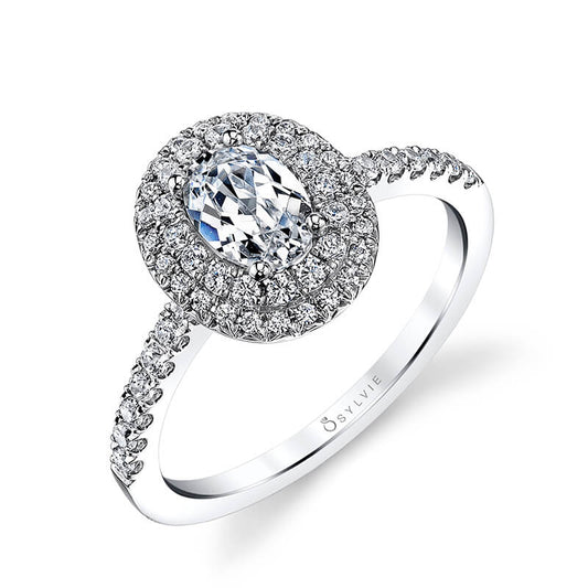 Oval Double Halo Engagement Ring