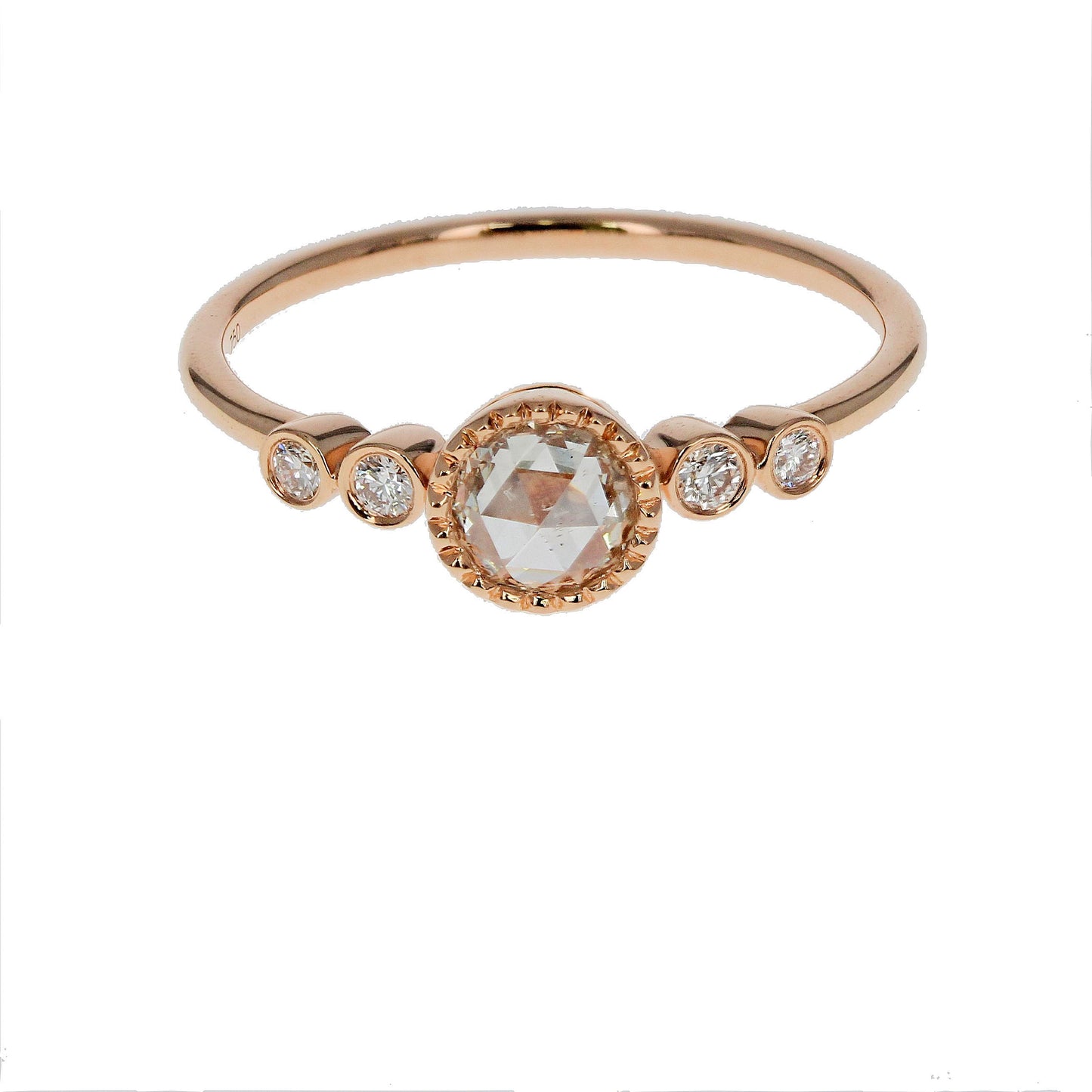 Five Stone Rose Gold Diamond Ring