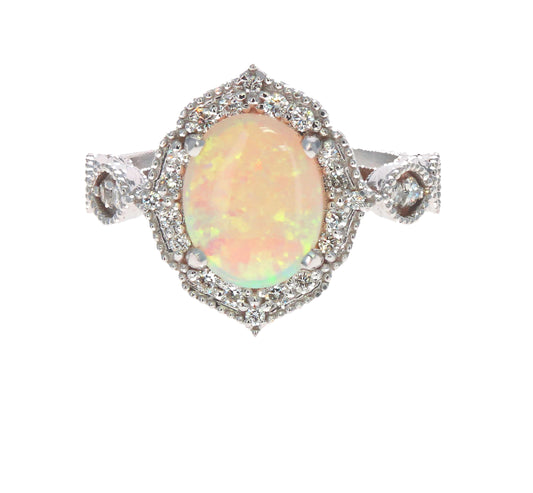 Opal and Diamond Ring