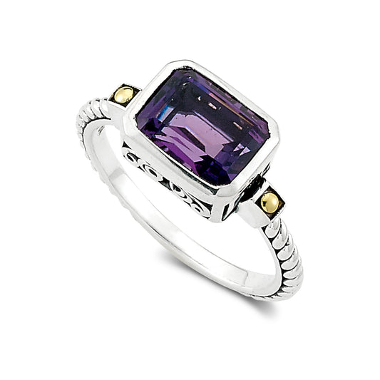 Bali Amethyst Rectangle Ring