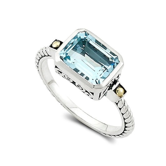 Bali Blue Topaz Rectangle Ring