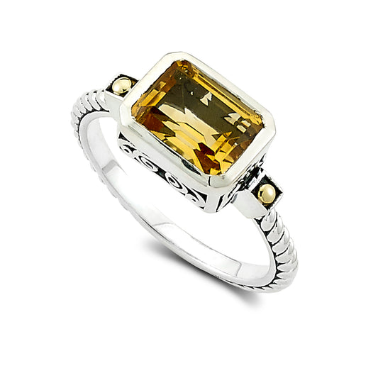 Bali Citrine Rectangle Ring