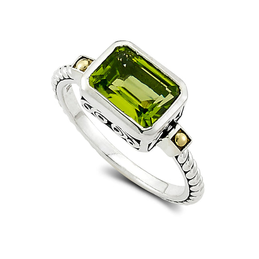 Bali Peridot Rectangle Ring