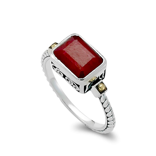 Bali Ruby Rectangle Ring