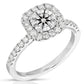 Cushion Halo Engagement Ring