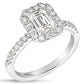 Emerald Cut Halo Engagement Ring