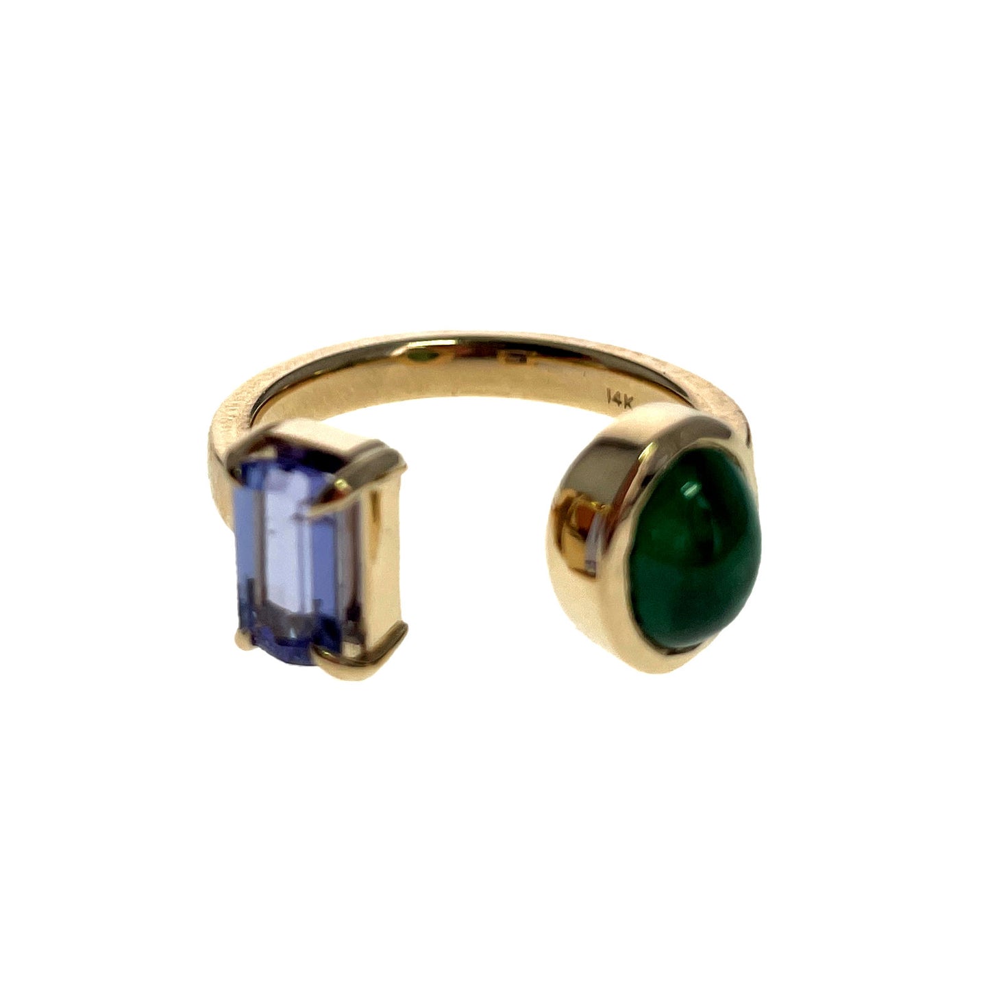 Moi and Toi Emerald and Tanzanite Ring