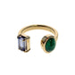 Moi and Toi Emerald and Tanzanite Ring