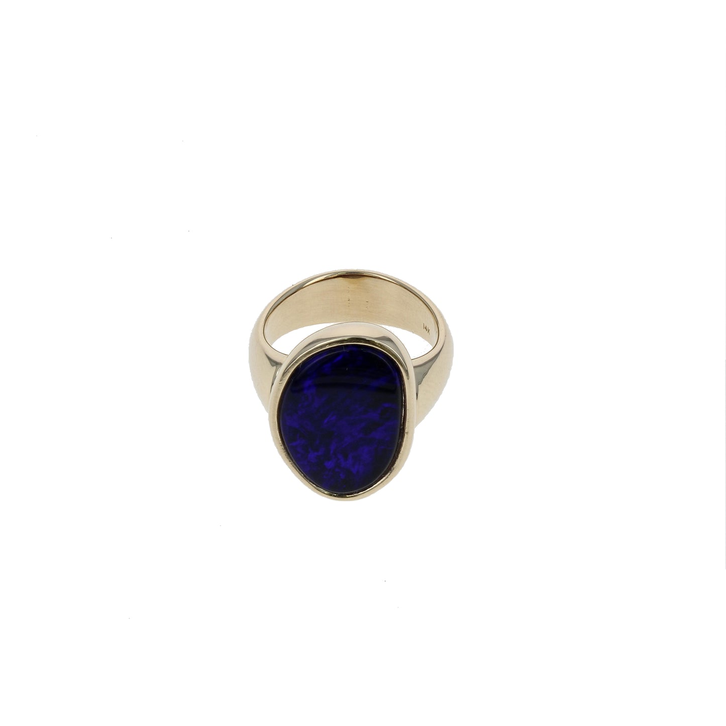 Yellow Gold Opal Doublet Ring