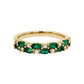 Two Row Emerald And Diamond Band