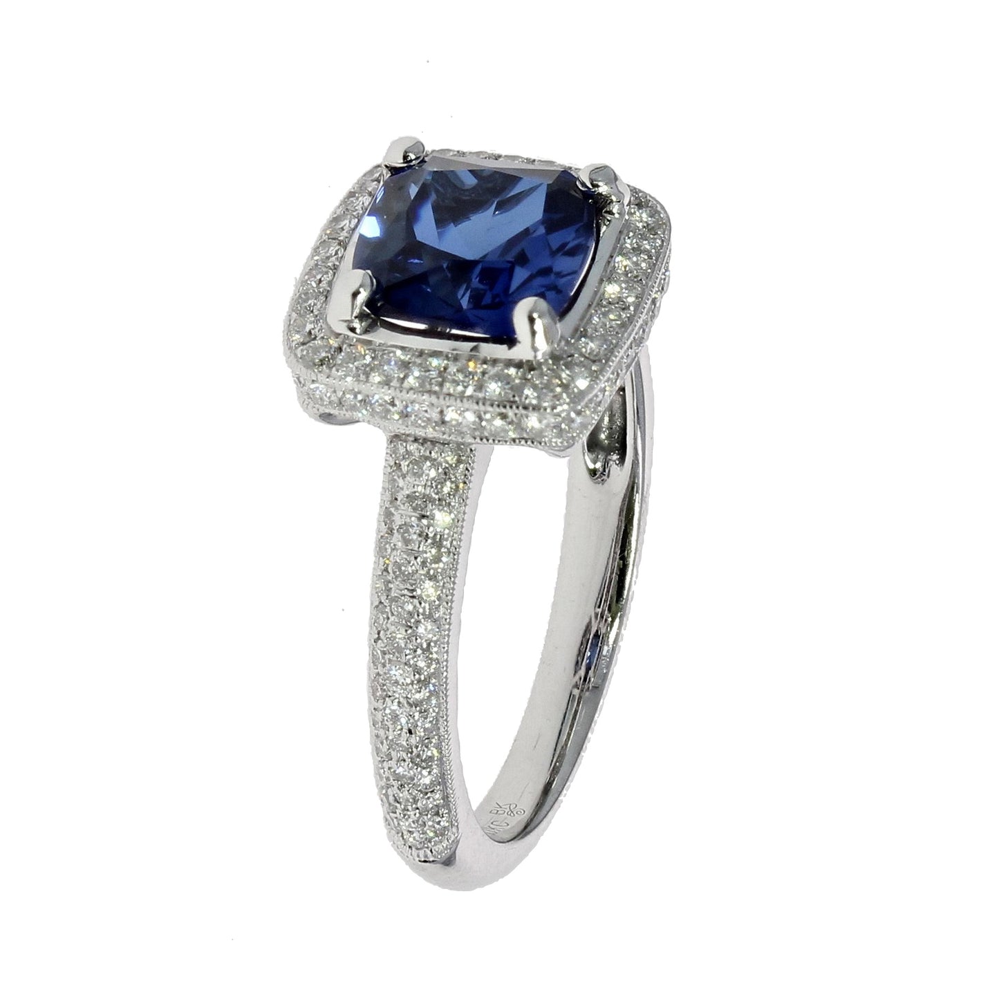 Lab Grown Blue Sapphire diamond ring
