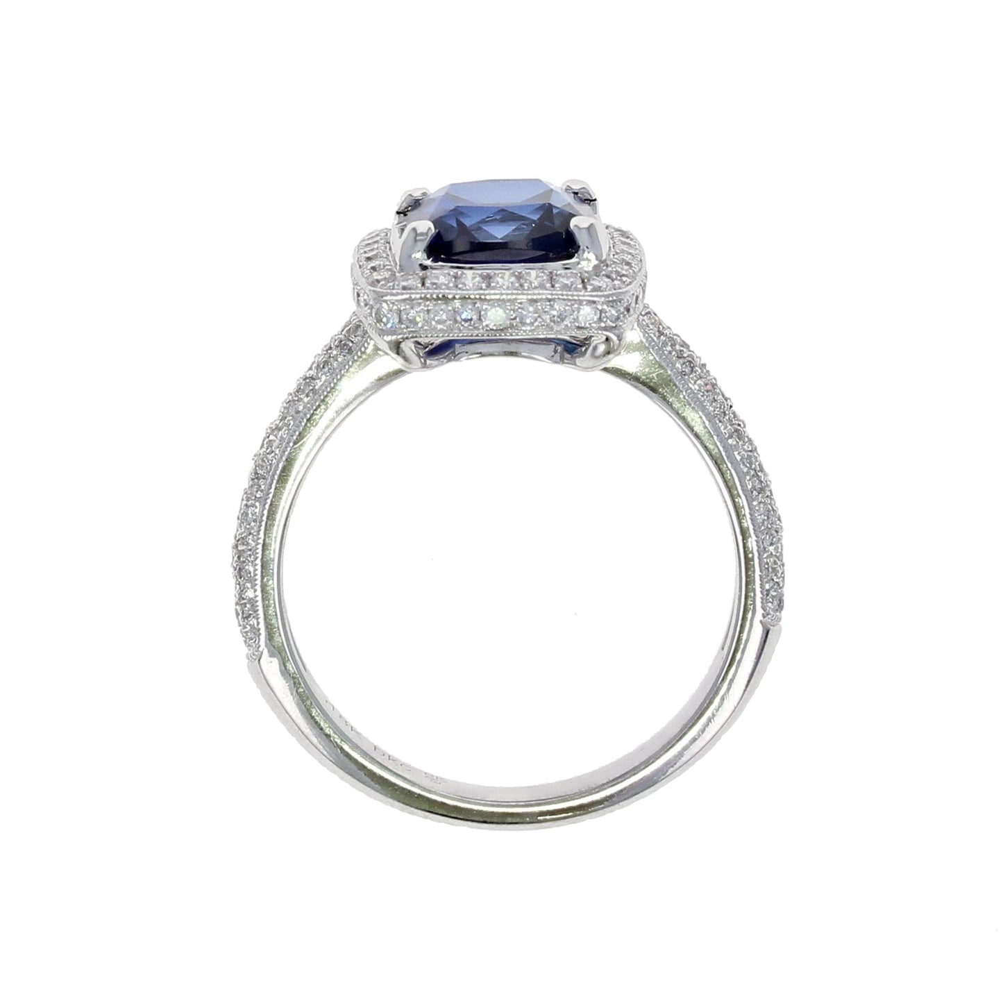 Lab Grown Blue Sapphire diamond ring