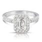 Emerald Cut Halo Engagement Ring
