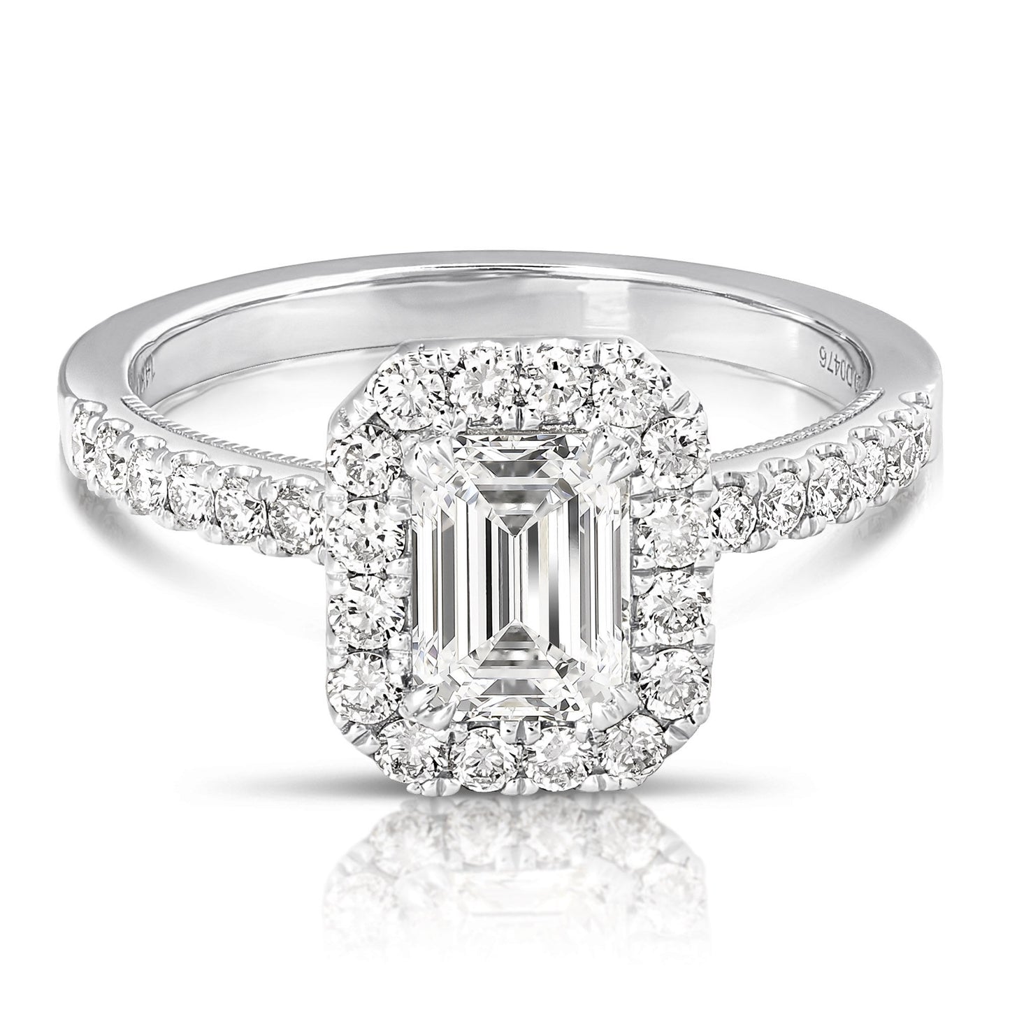 Emerald Cut Halo Engagement Ring