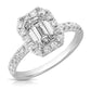 Emerald Cut Halo Engagement Ring