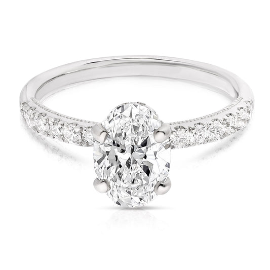Oval Hidden Halo Engagement Ring